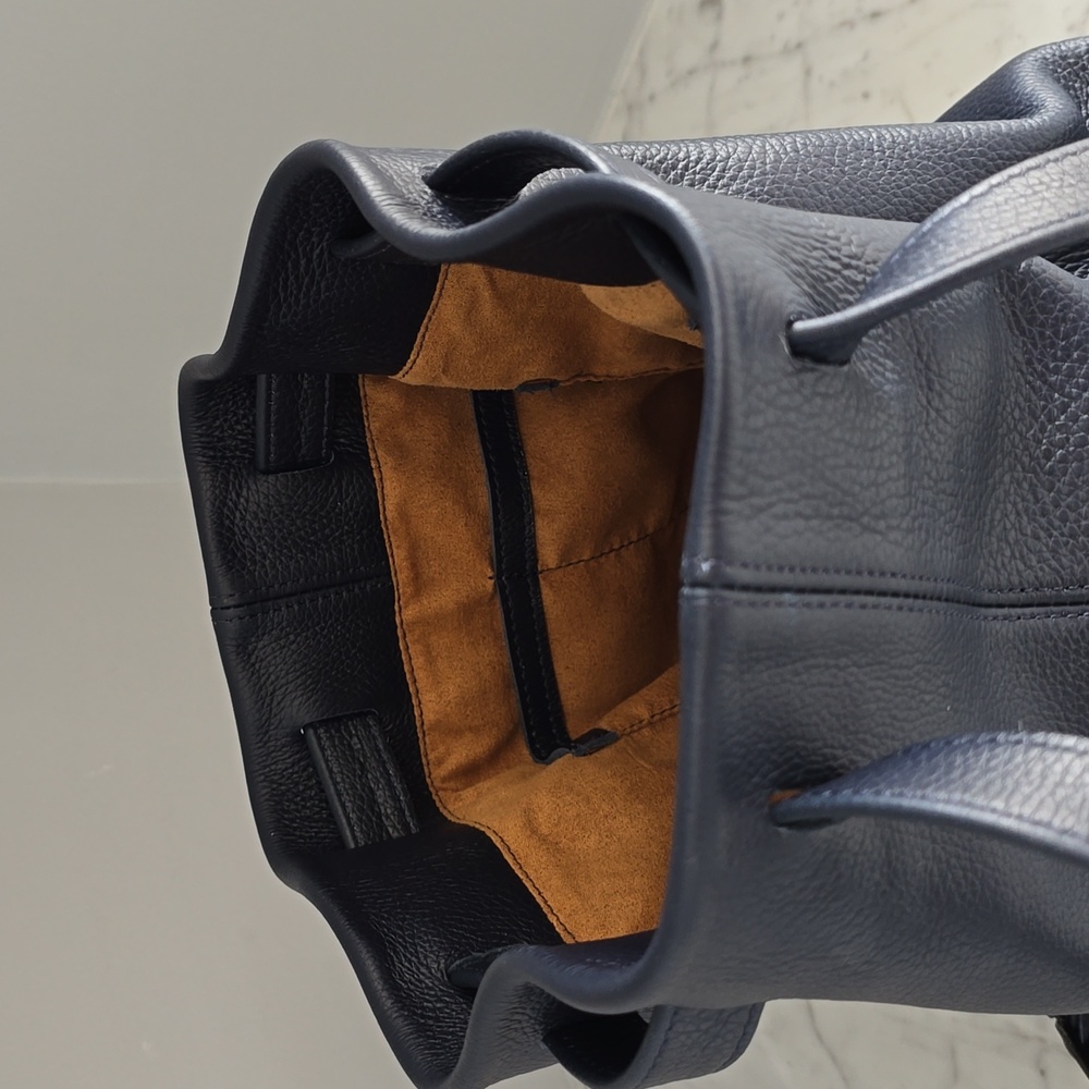 Blue Leather Backpack - Picture 10 of 13